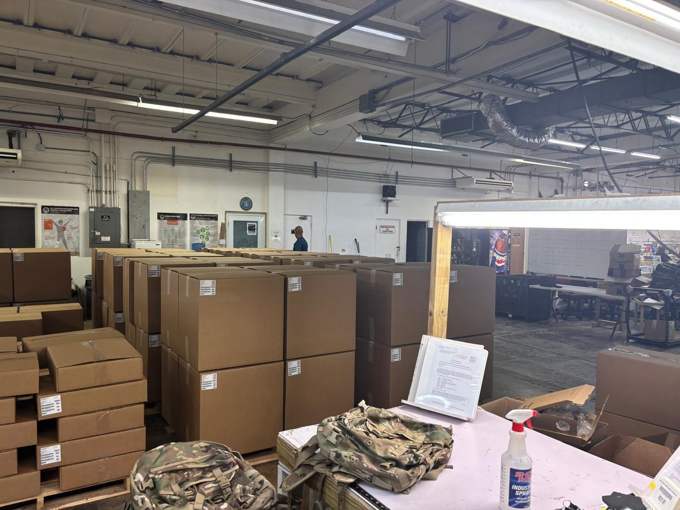 Finished goods staged for packing and shipment